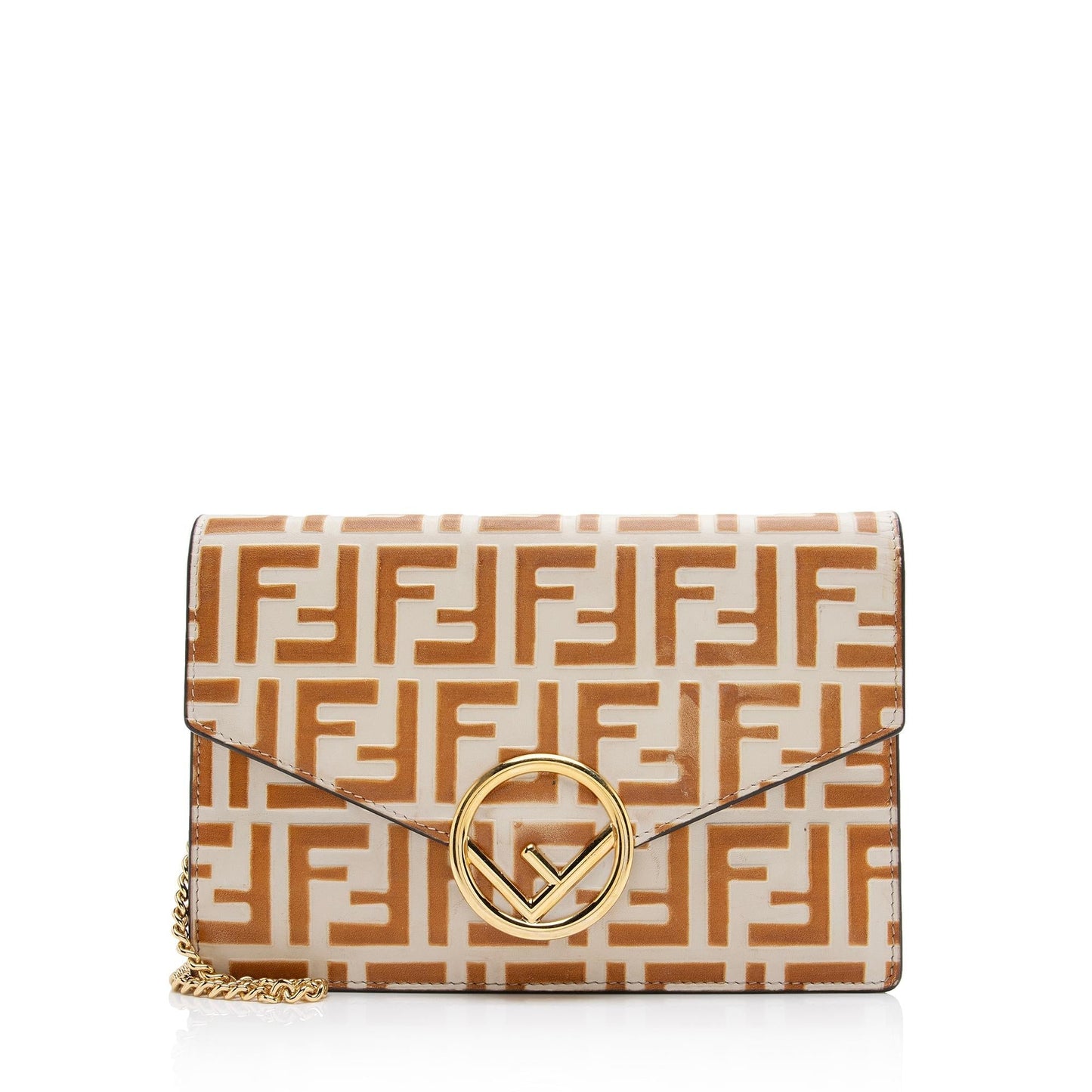 Fendi FF Embossed Wallet On Chain