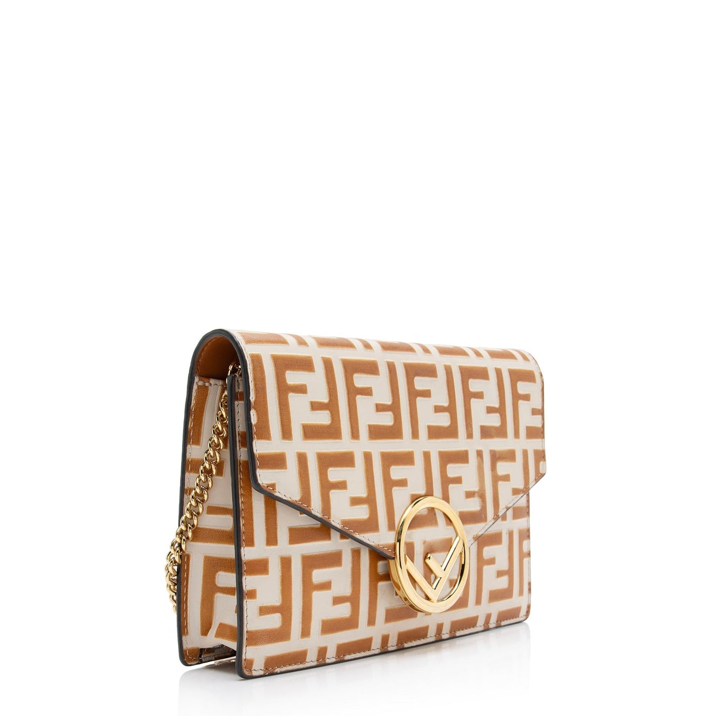 Fendi FF Embossed Wallet On Chain