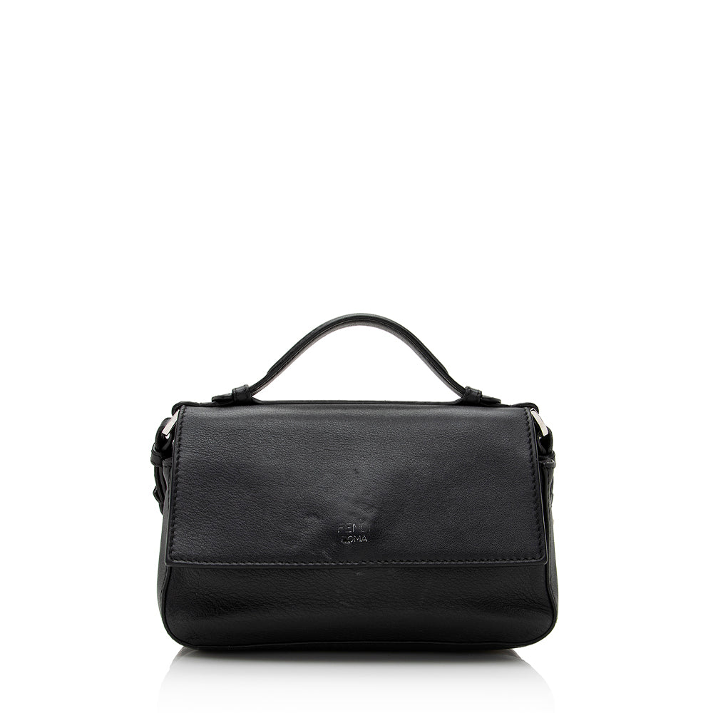 Fendi FF Embossed Calfskin Double Micro Baguette Bag