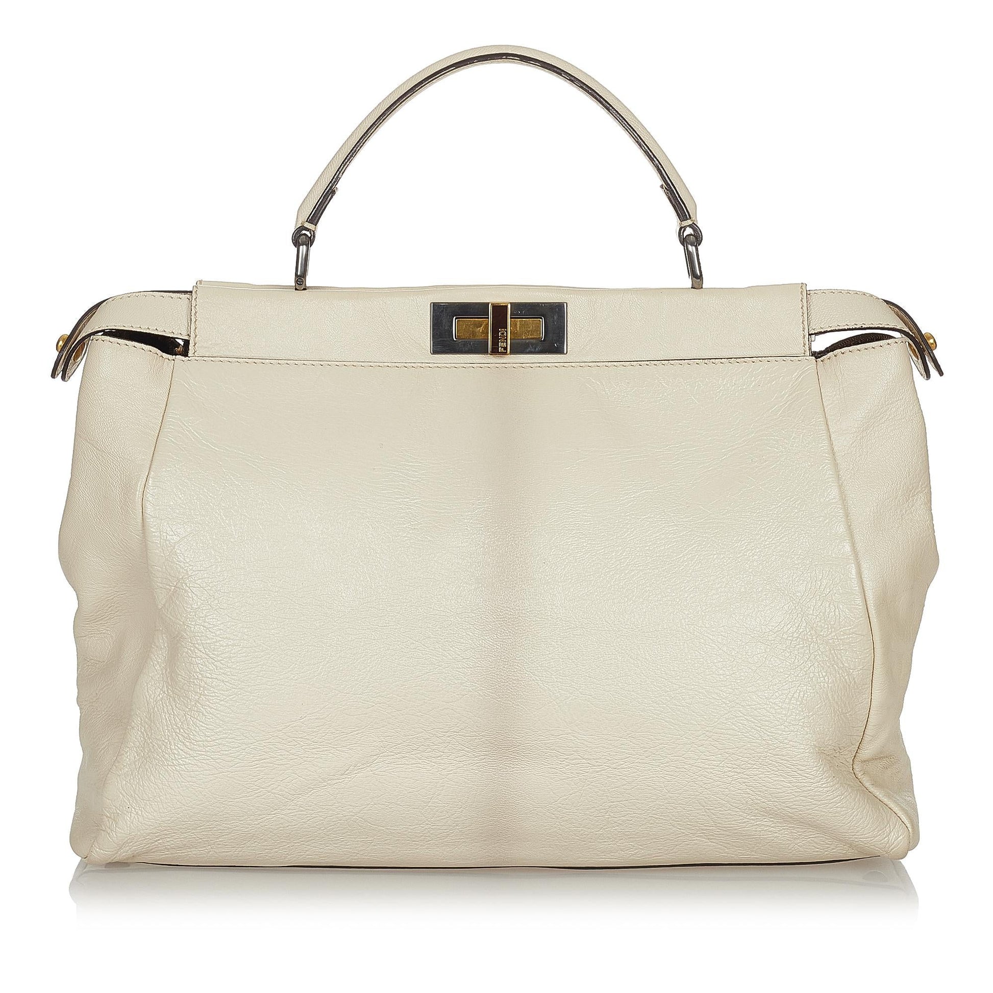 Fendi Large Peekaboo Leather Satchel