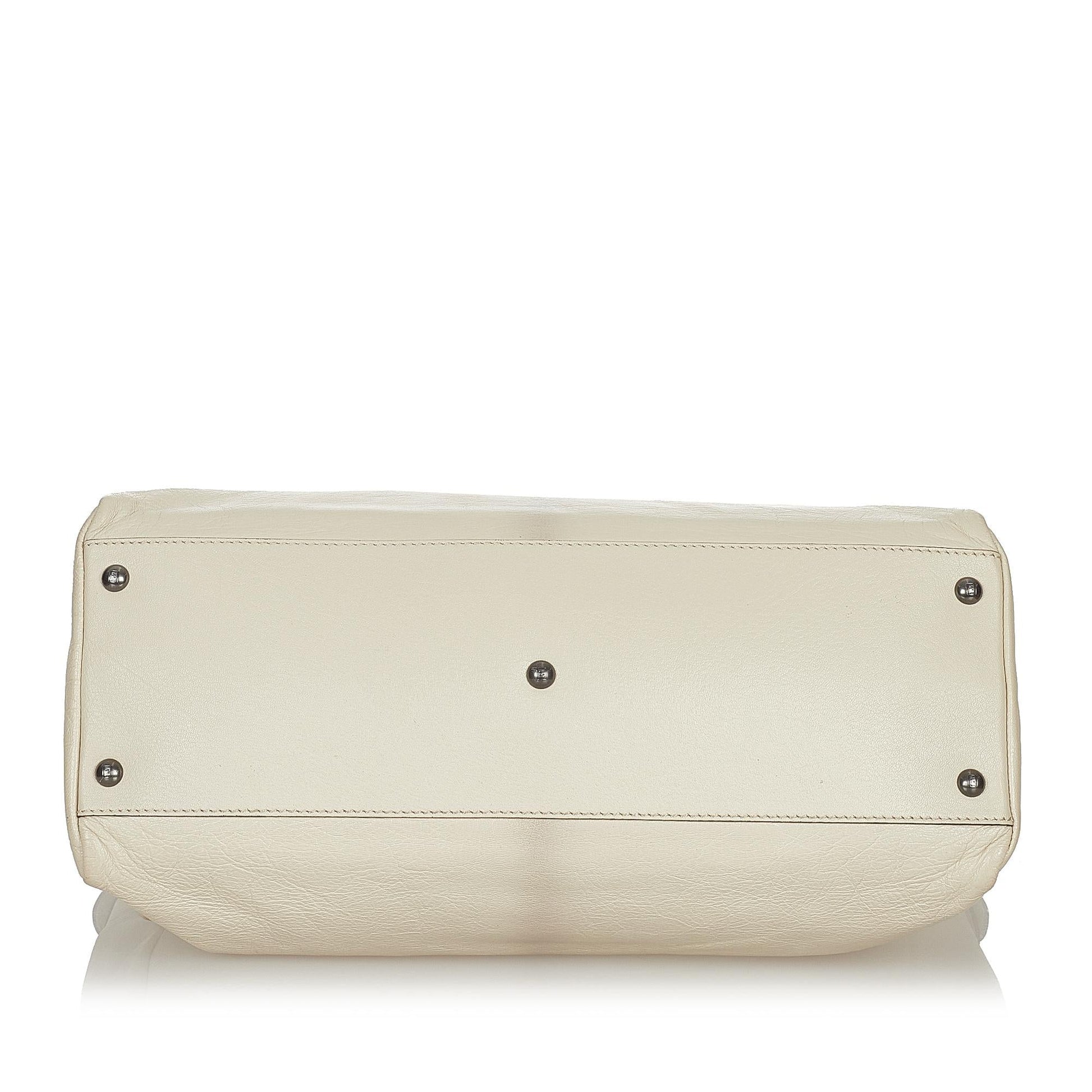 Fendi Large Peekaboo Leather Satchel