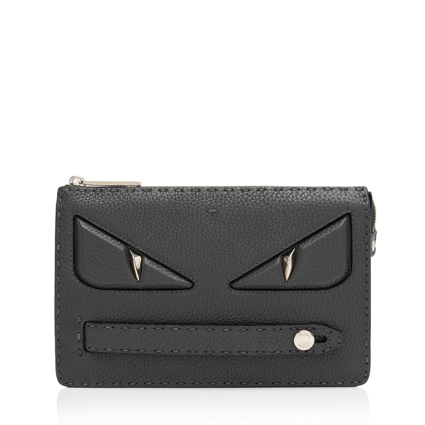 Fendi Leather Selleria Monster Clutch (SHF-hyUZqB)