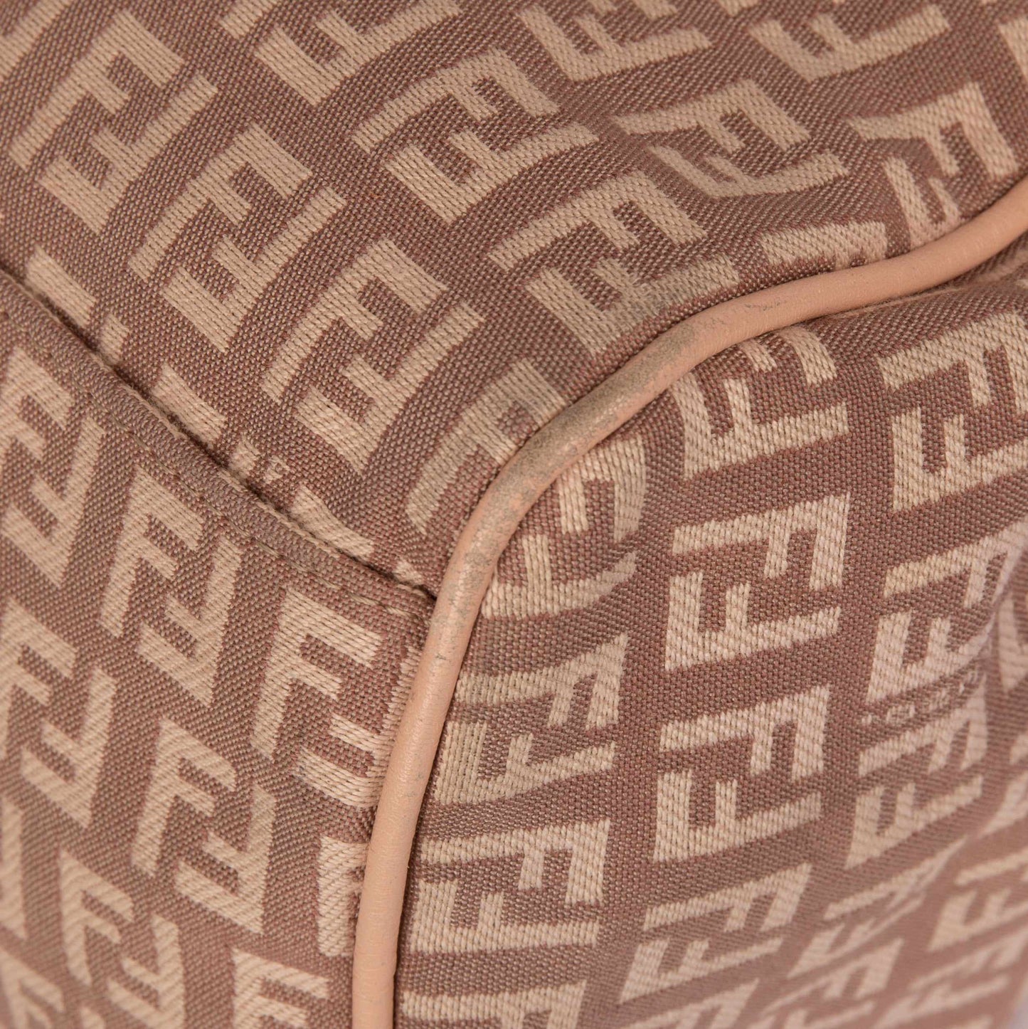 Fendi Leather-Trimmed Zucchino Shoulder Bag