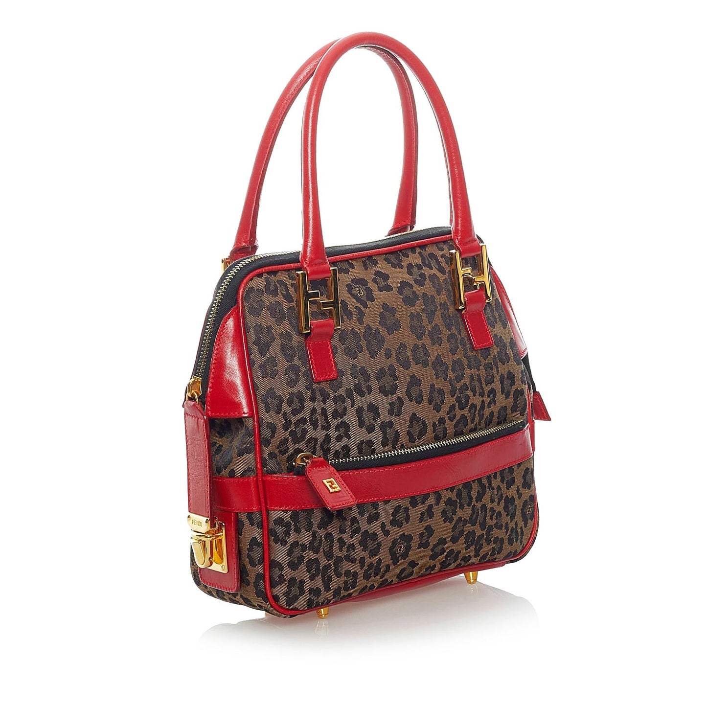 Fendi Leopard Print Nylon Satchel