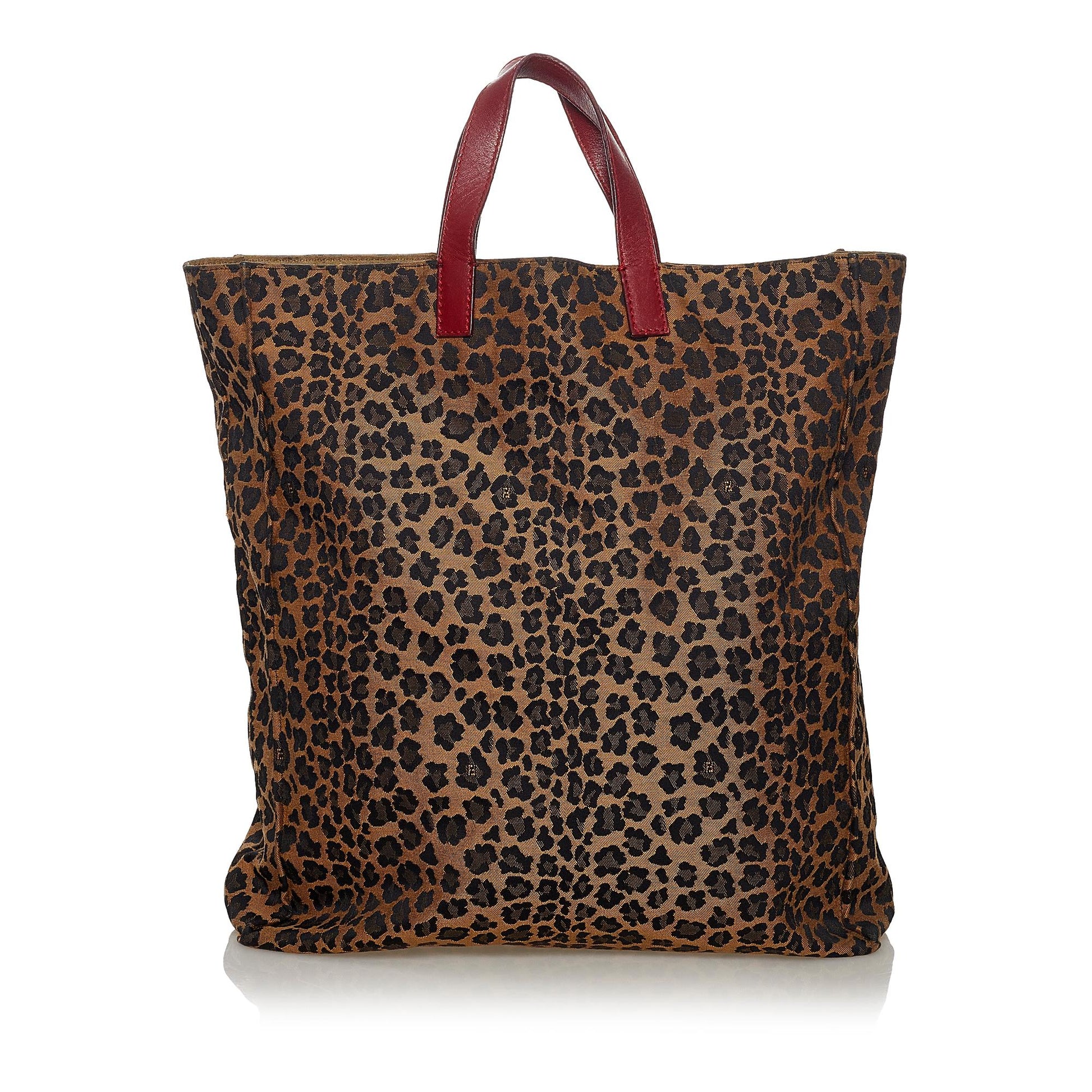 Fendi Leopard Print Nylon Tote Bag