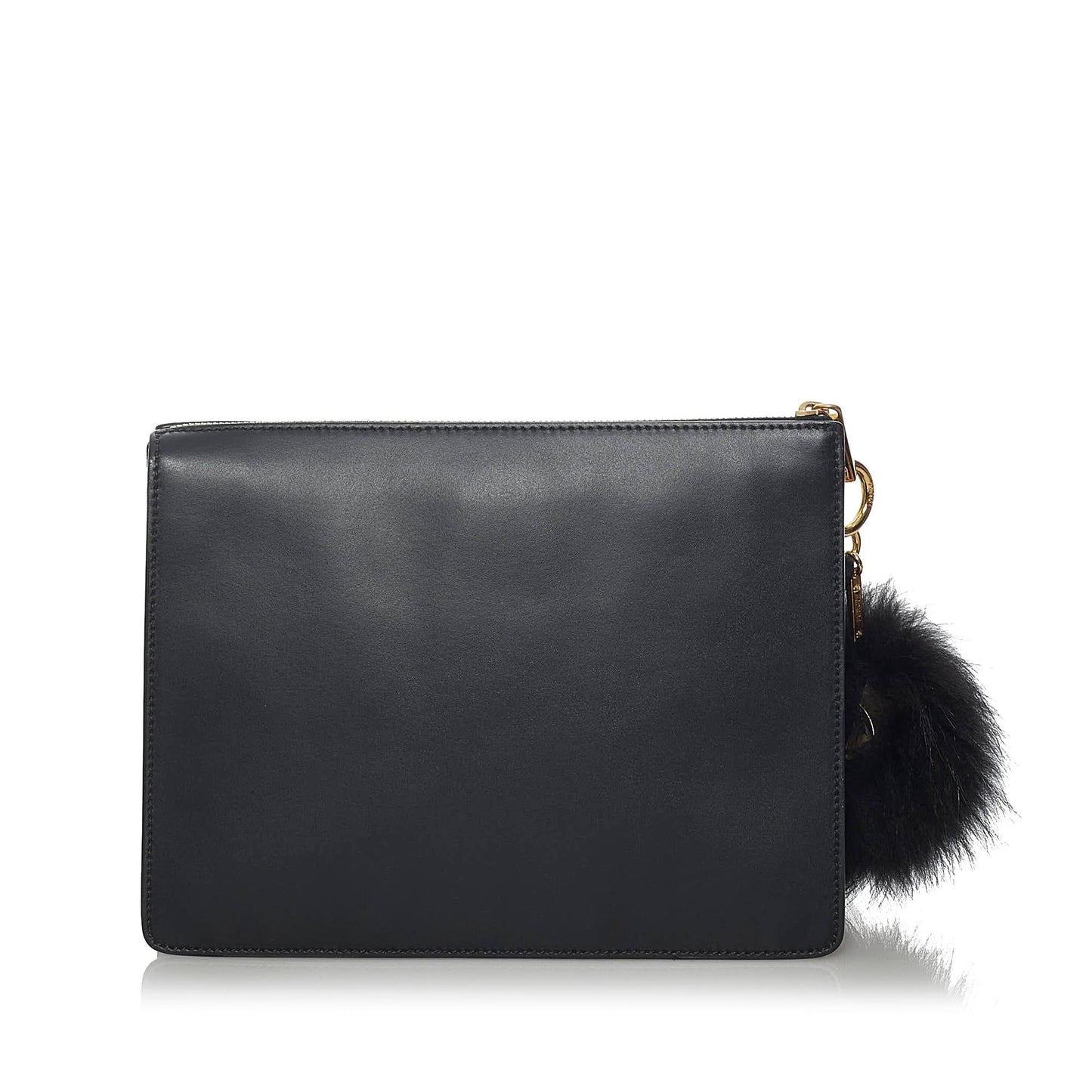 Fendi Monster Leather Clutch Bag