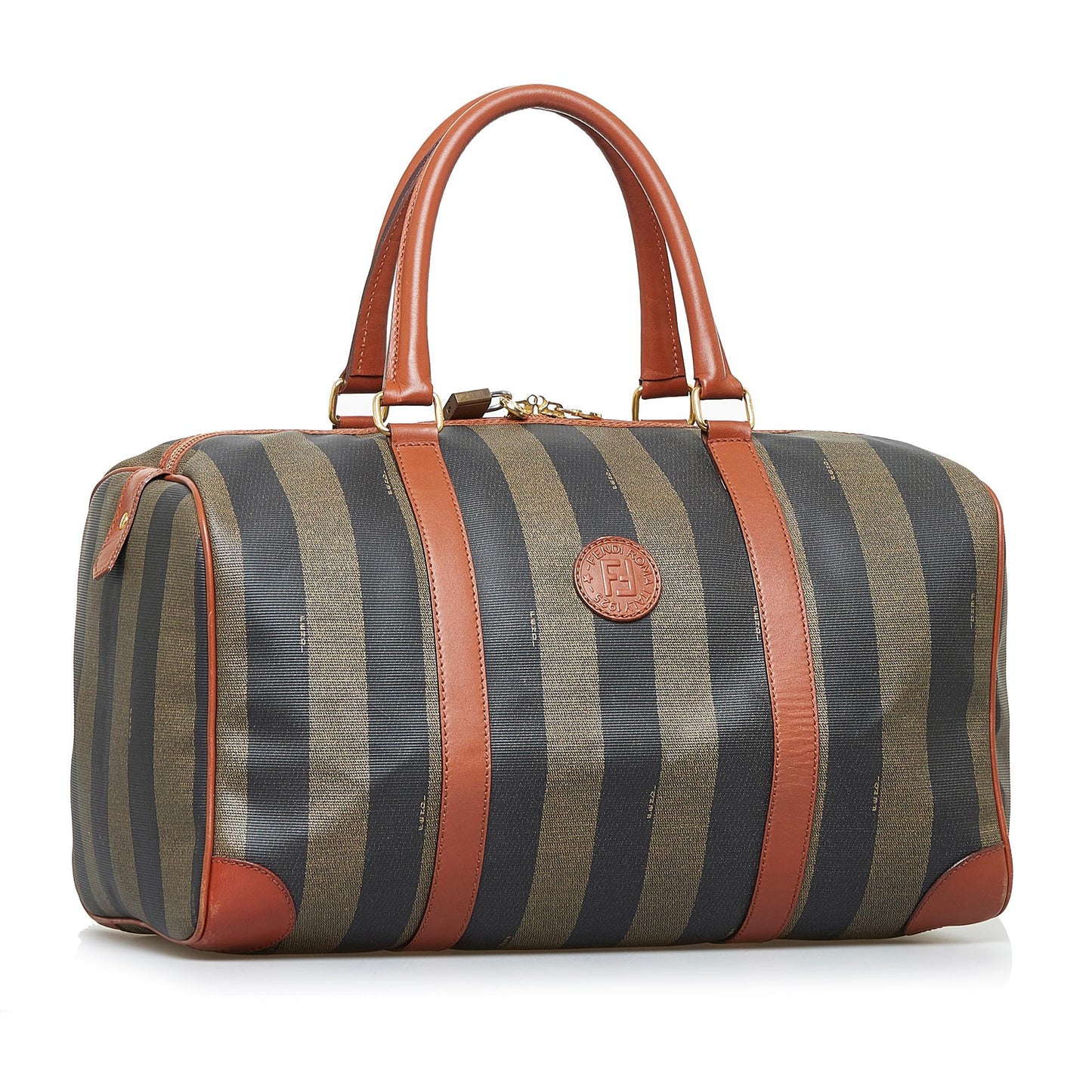 Fendi Pequin Boston Bag