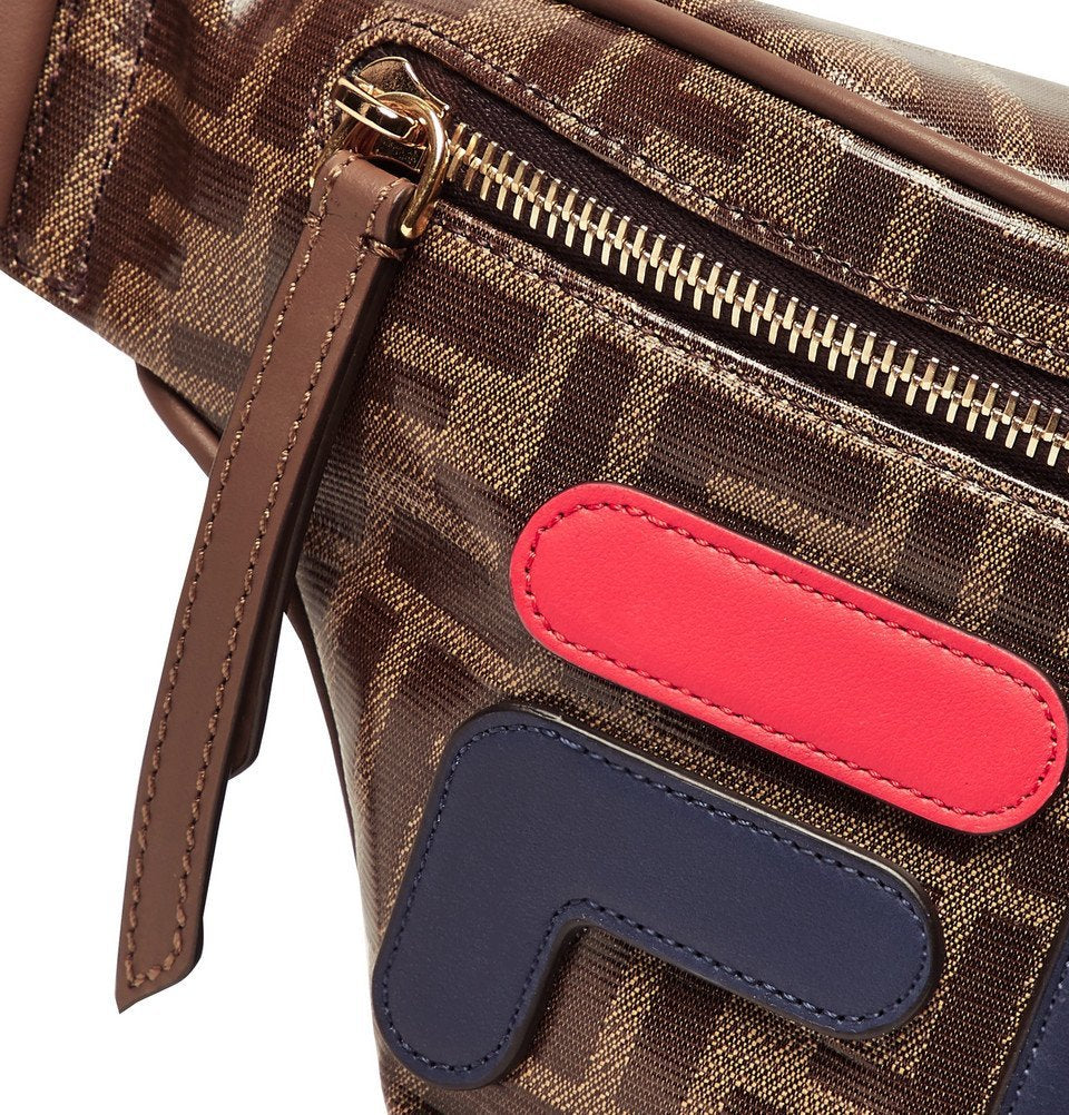 Fendi Fila Appliqu ©d Printed Coated Canvas Belt Bag