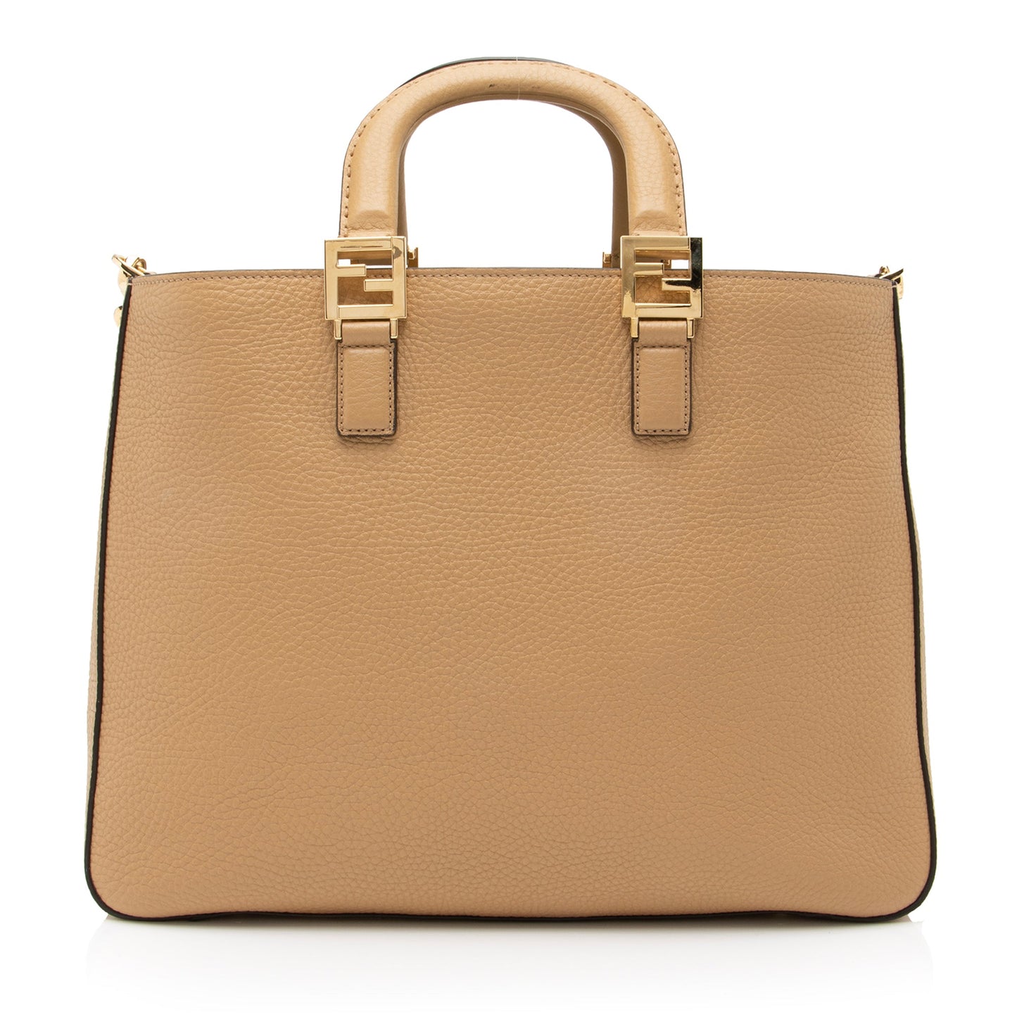 Fendi Calfskin Romano Selleria FF Handle Medium Tote