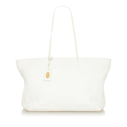 Fendi Selleria Embossed Leather Tote Bag