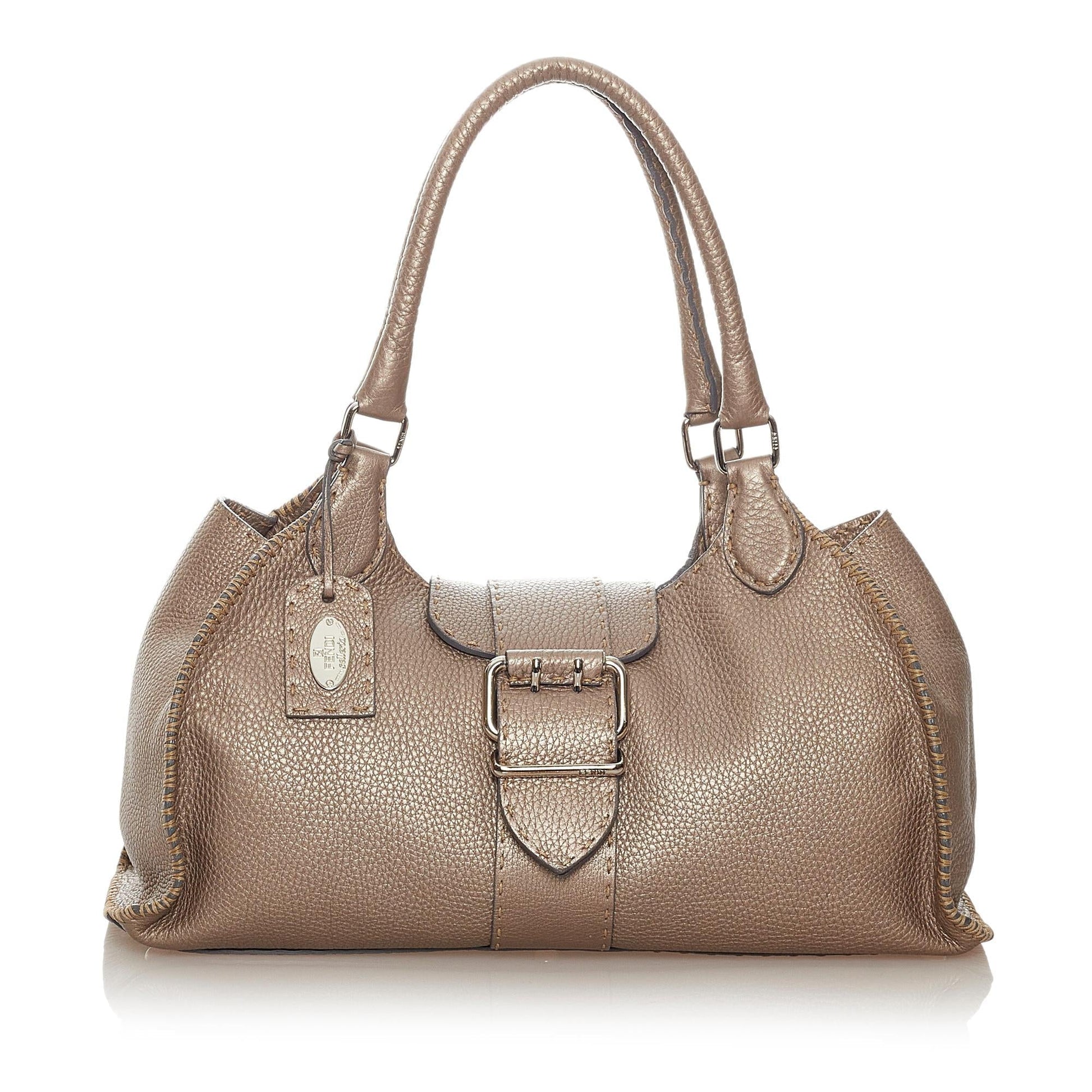 Fendi Selleria Sporty Leather Shoulder Bag