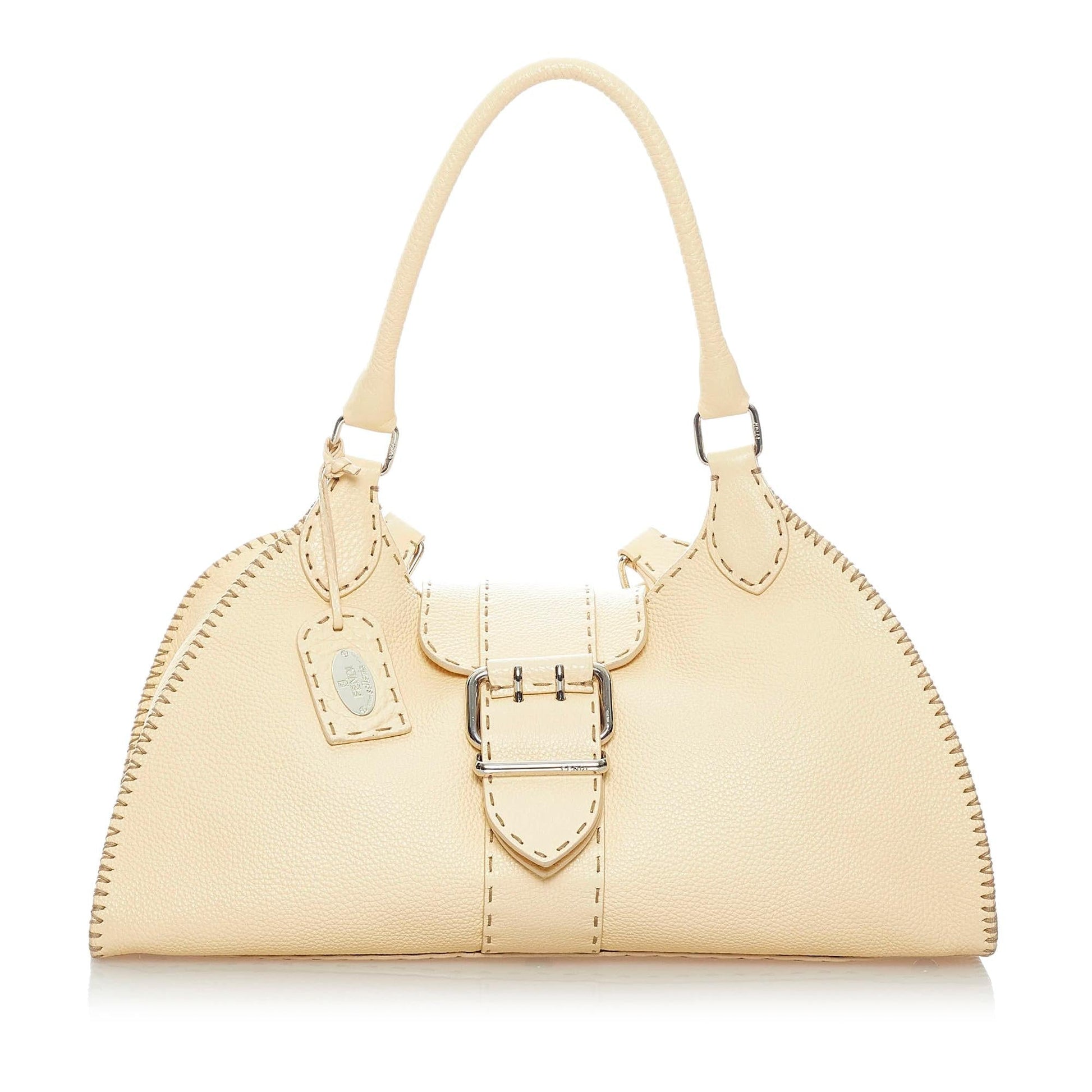 Fendi Selleria Sporty Leather Shoulder Bag
