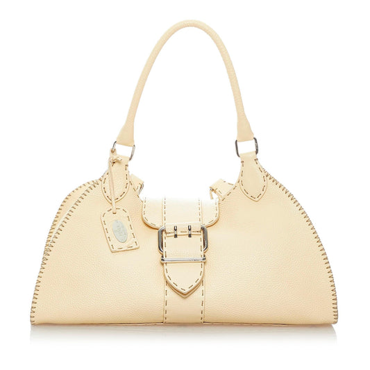 Fendi Selleria Sporty Leather Shoulder Bag
