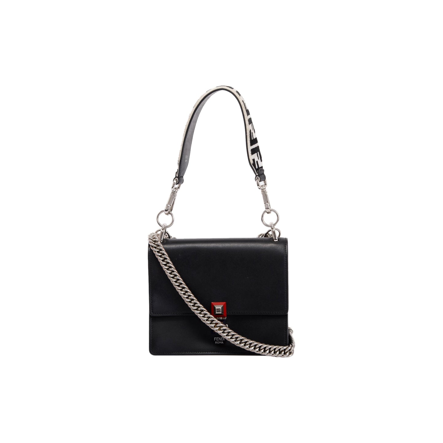 Fendi Small Kan I Leather Chain Shoulder Bag