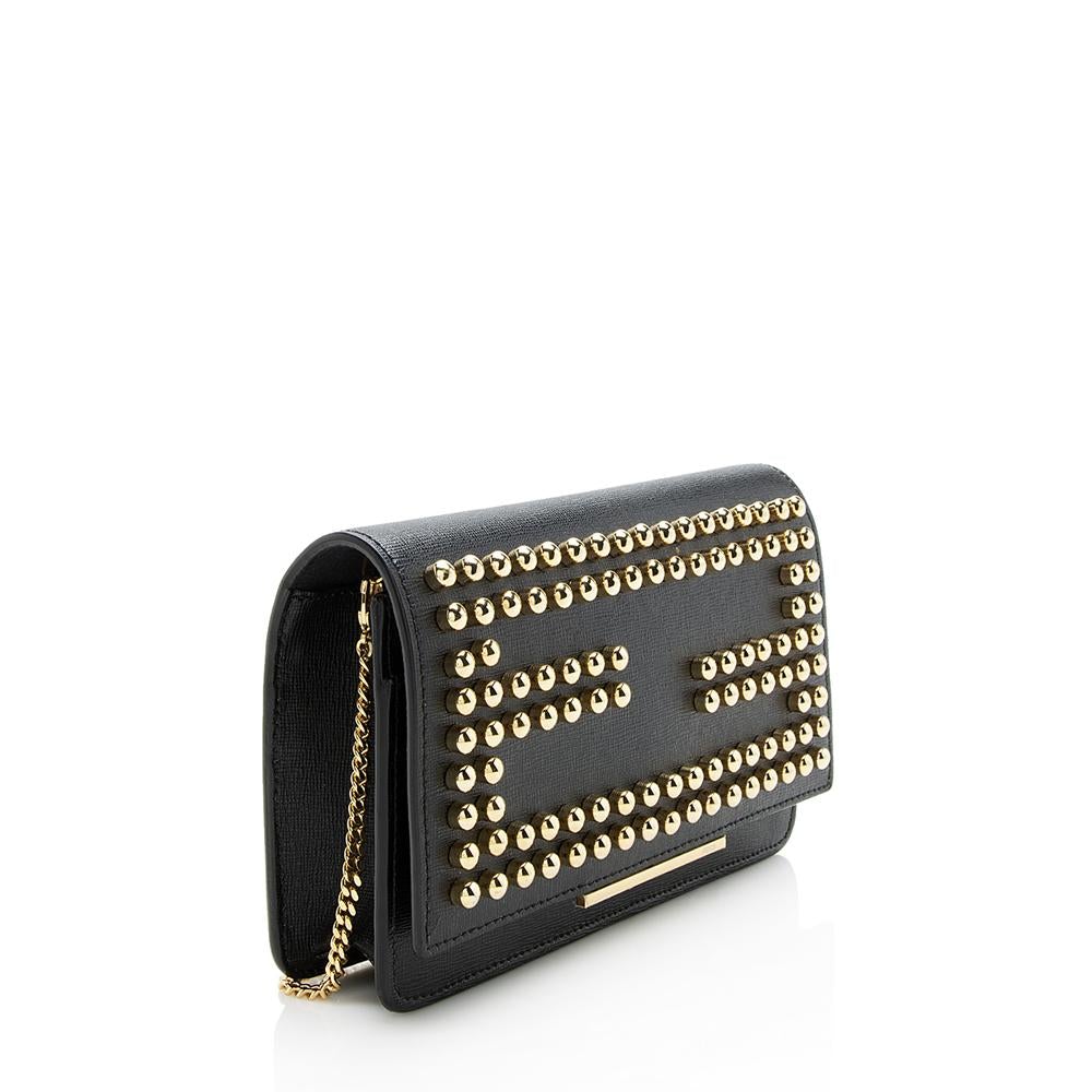 Fendi Studded Leather Wallet On Chain ( )