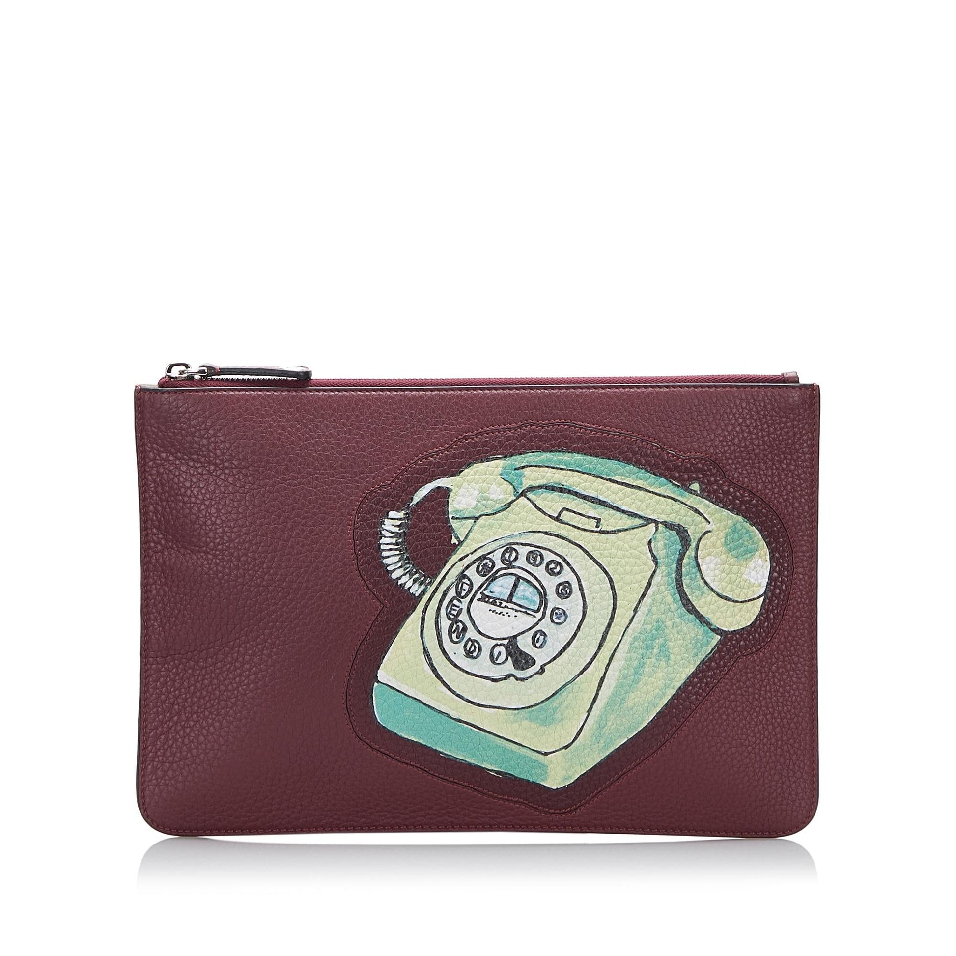 Fendi Telephone Leather Clutch