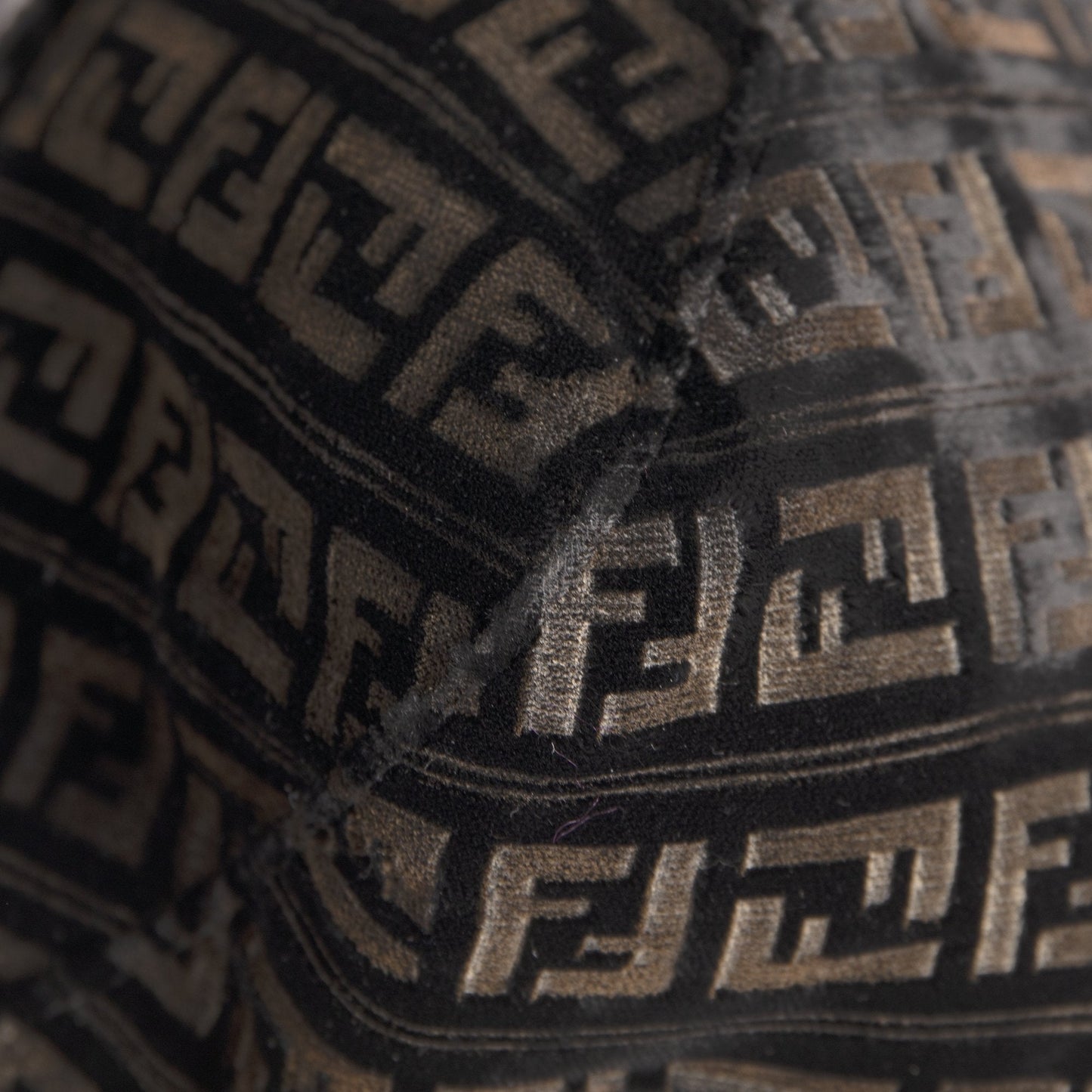 Fendi Velvet Zucca Resin Baguette Flap Bag