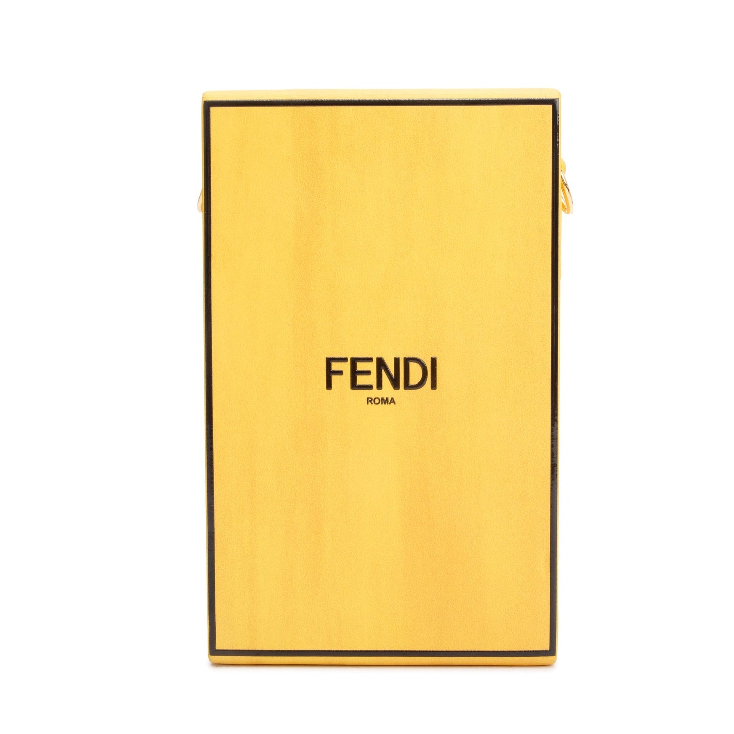 Fendi Yellow Vitello Leather Vertical Box Shoulder Bag