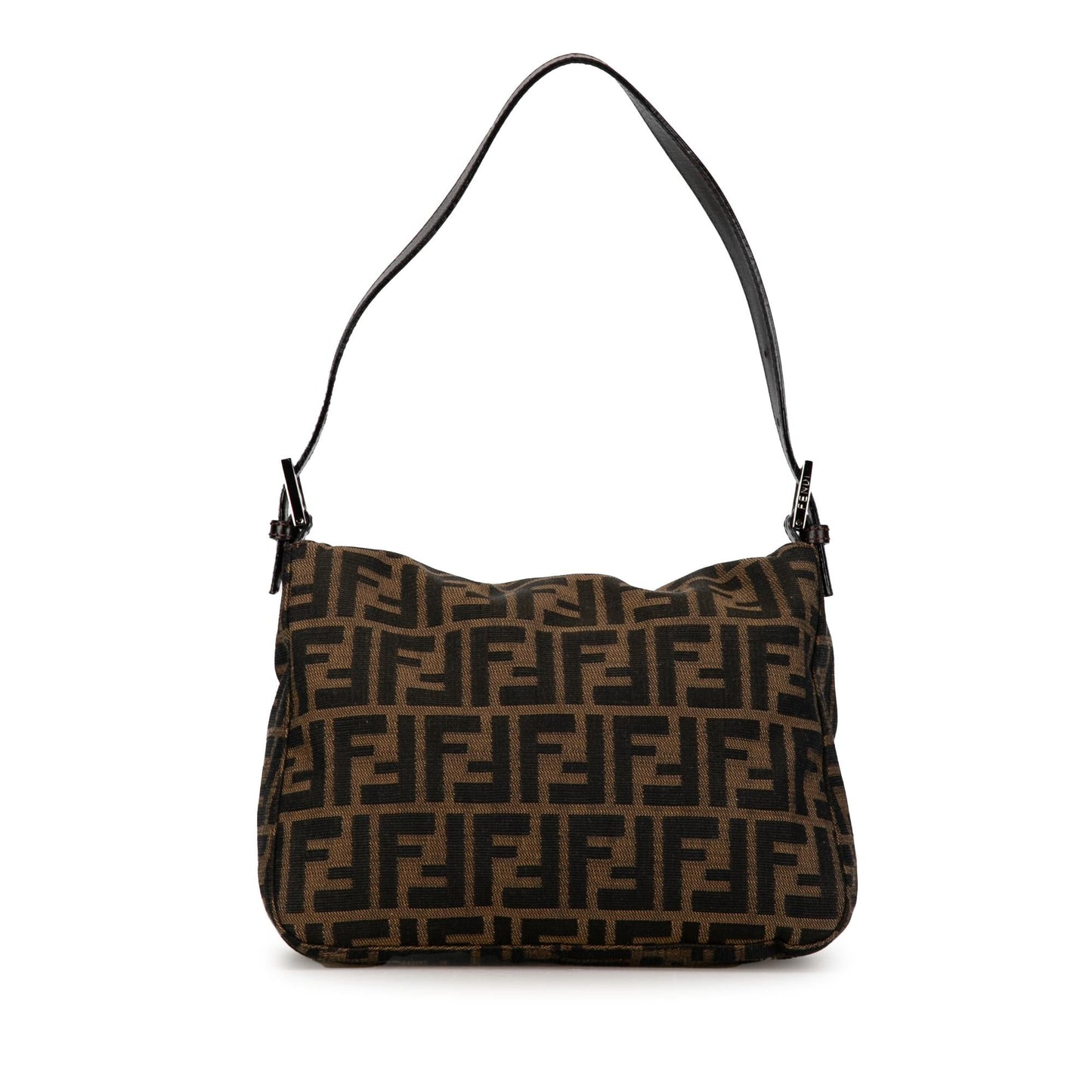 Fendi Zucca Canvas Double Flap Shoulder Bag (SHG-BZYeGl)