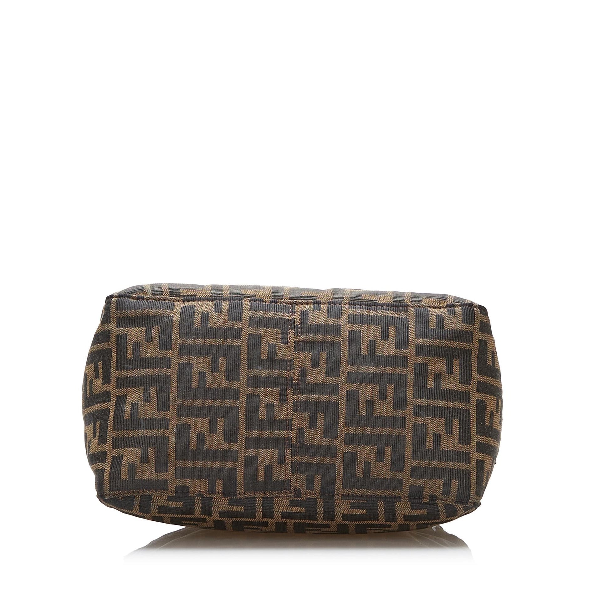 Fendi Zucca Double Flap Shoulder Bag