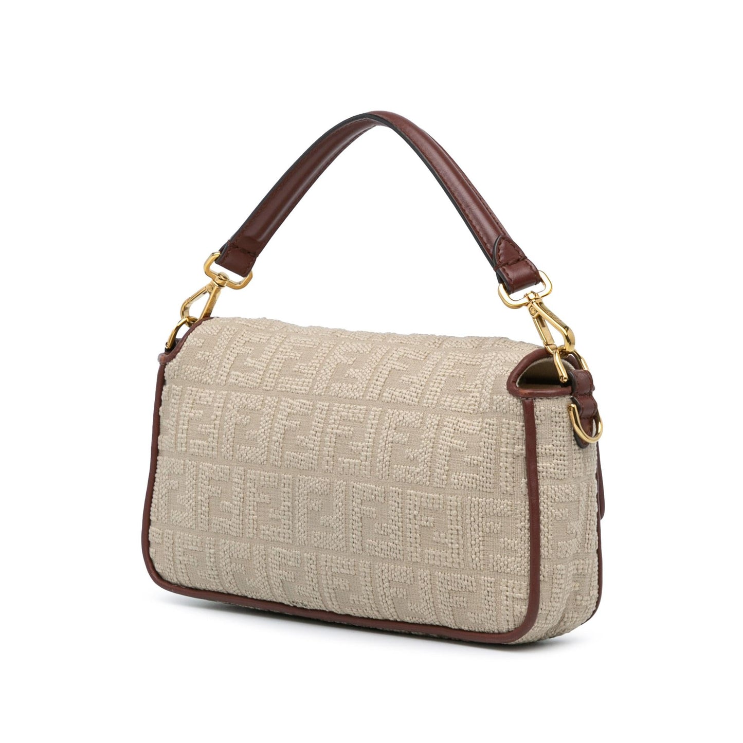 Fendi Zucca Embroidered Canvas Baguette Satchel (SHG-CbXmDx)