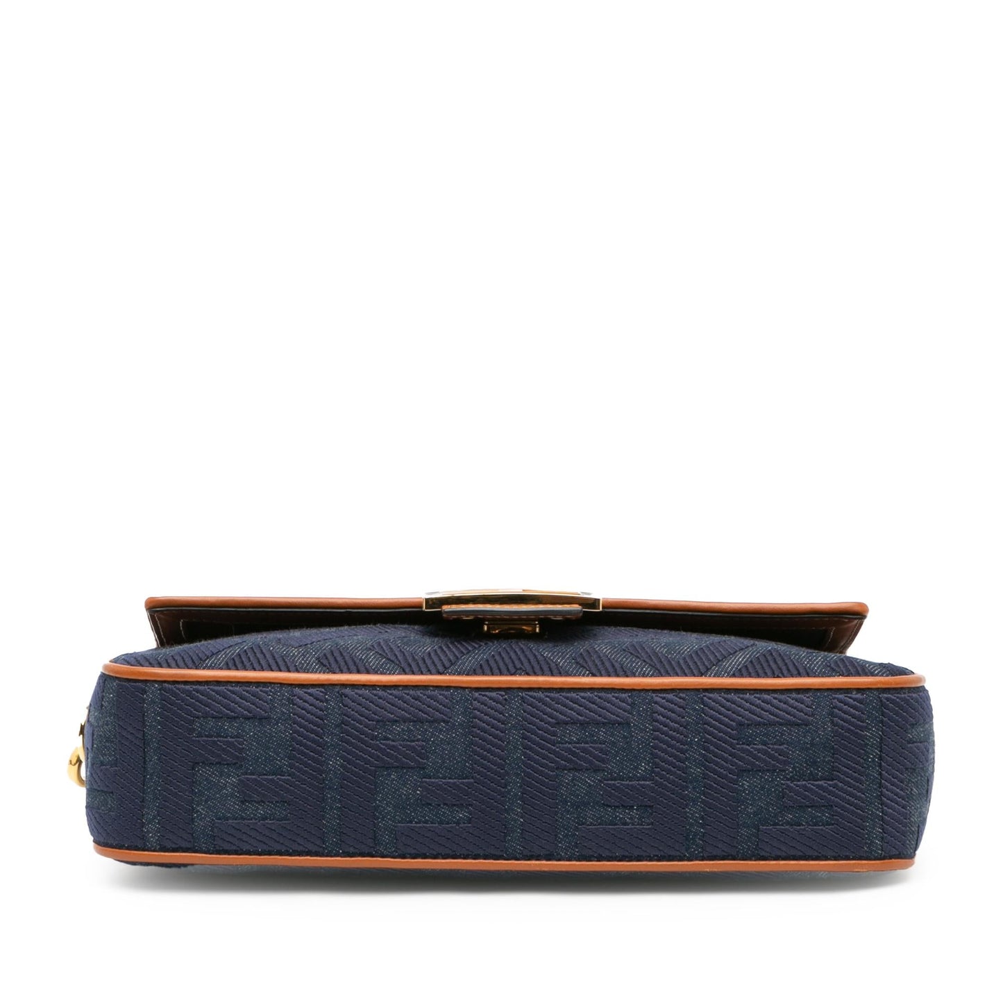 Fendi Zucca Embroidered Denim Baguette Satchel (SHG-1q9dga)