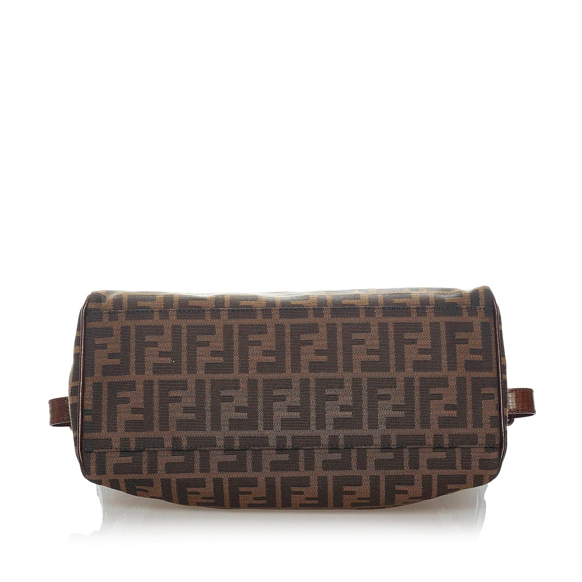 Fendi Zucca Etniko Canvas Shoulder Bag