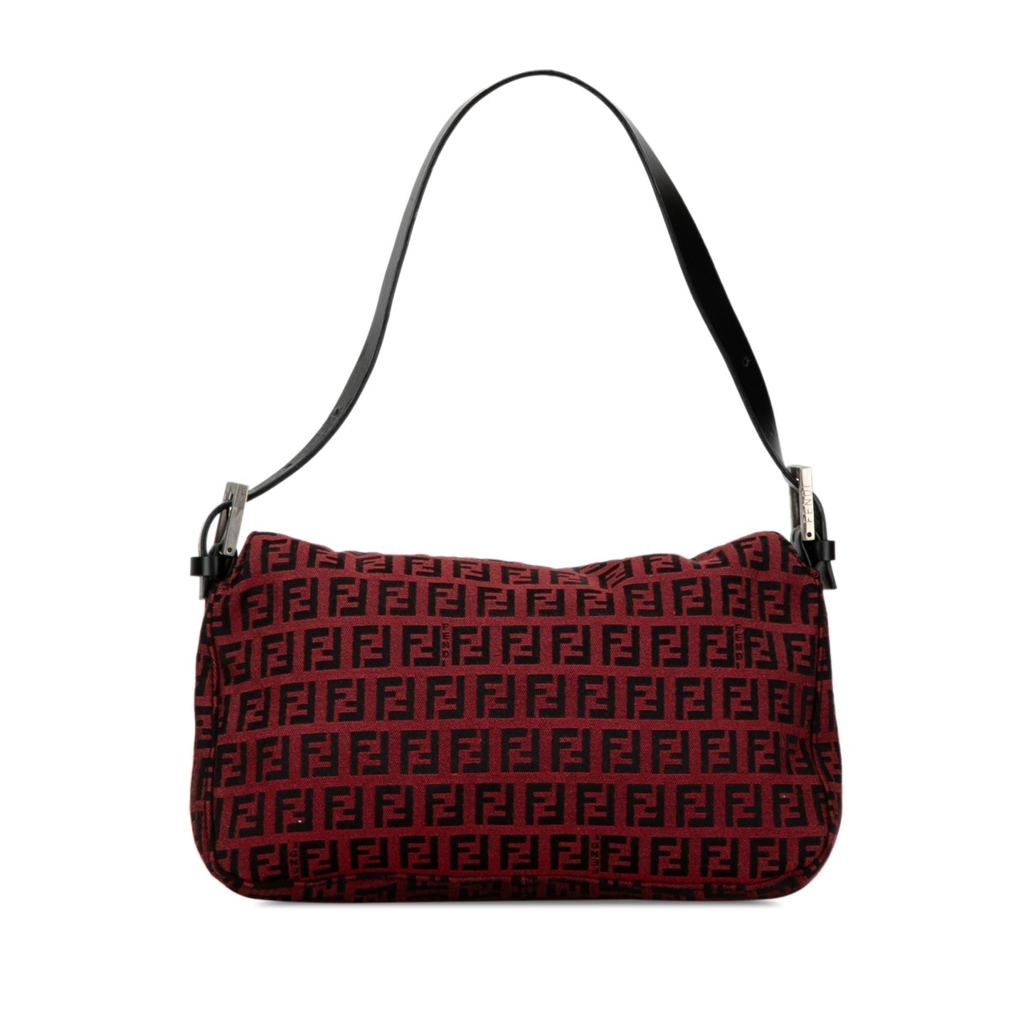 Fendi Zucchino Canvas Double Flap Shoulder Bag (SHG-nYl1sf)