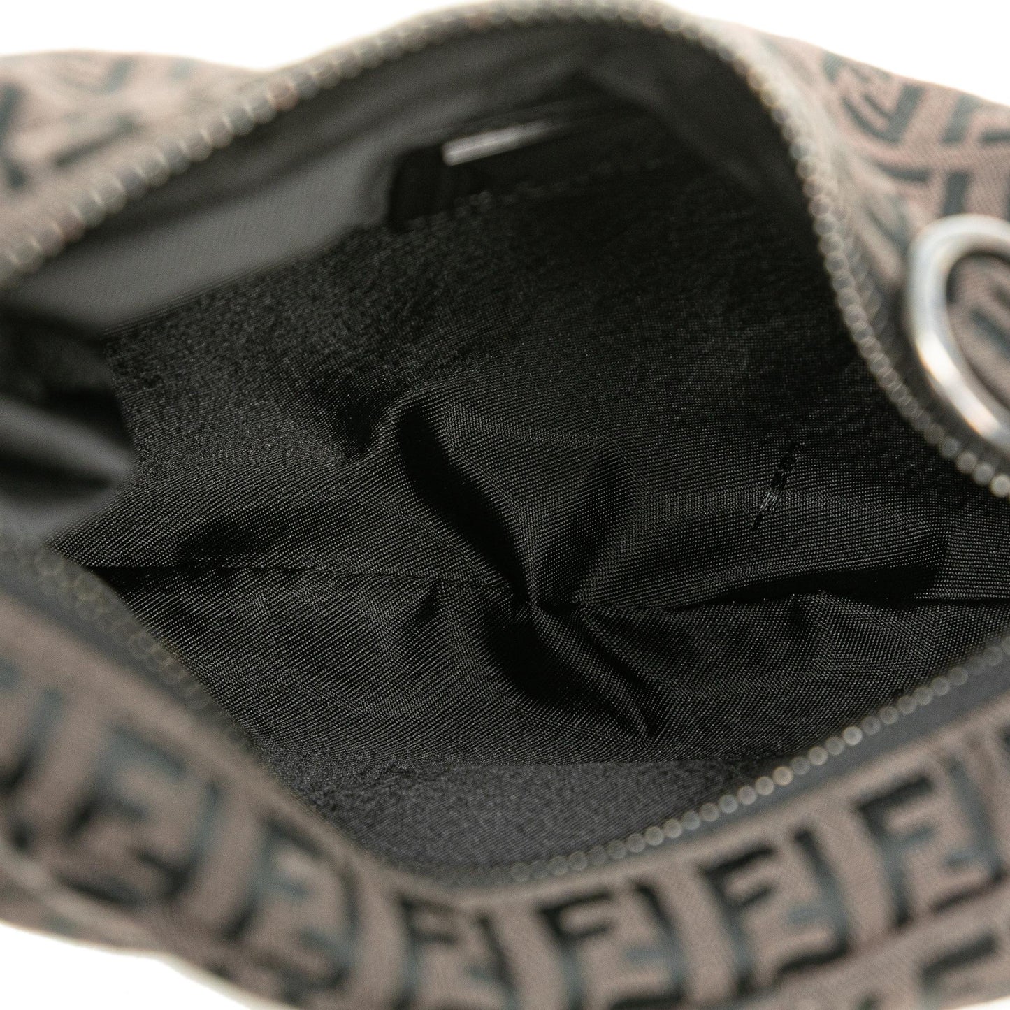 Fendi Zucchino Canvas Oyster Shoulder Bag (SHG-MyLE1w)