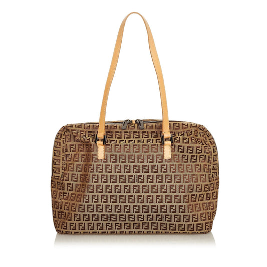 Fendi Zucchino Canvas Shoulder Bag