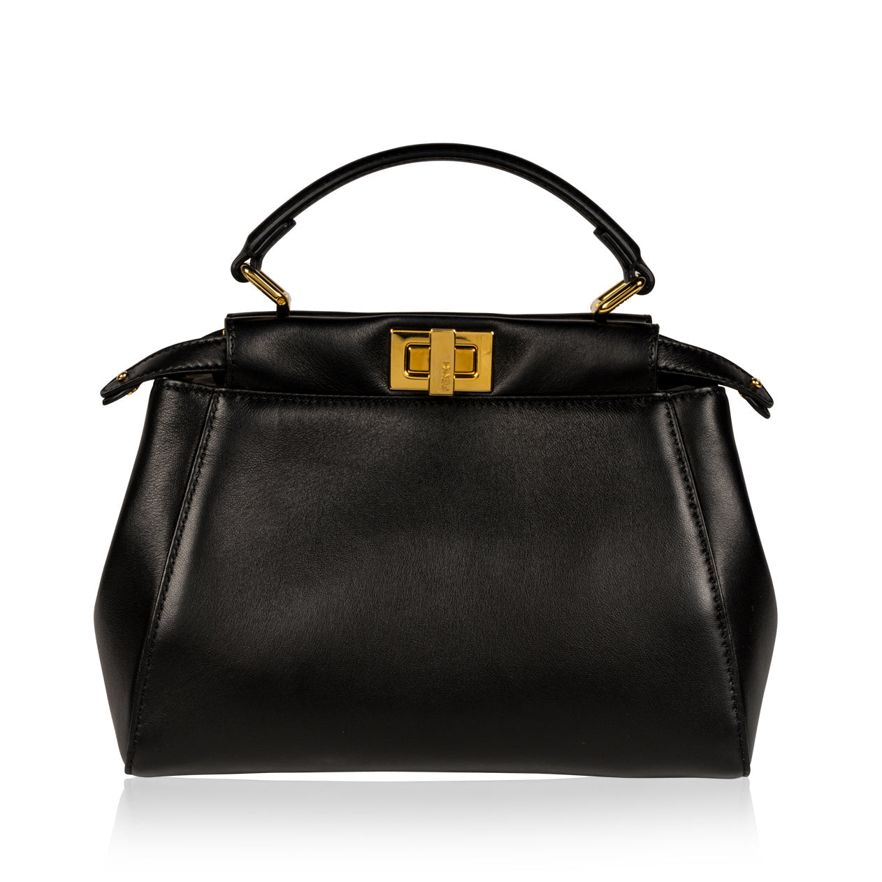 Fendi Peekaboo Leather Black Handbag Black