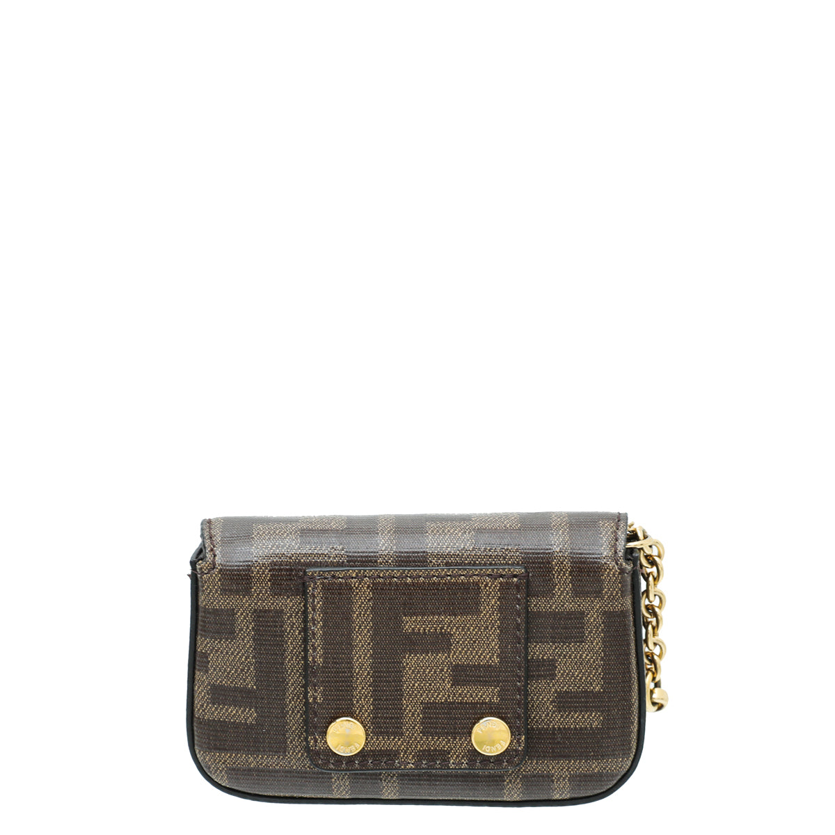 Fendi Brown FF Nano Baguette Charm W/ Chain