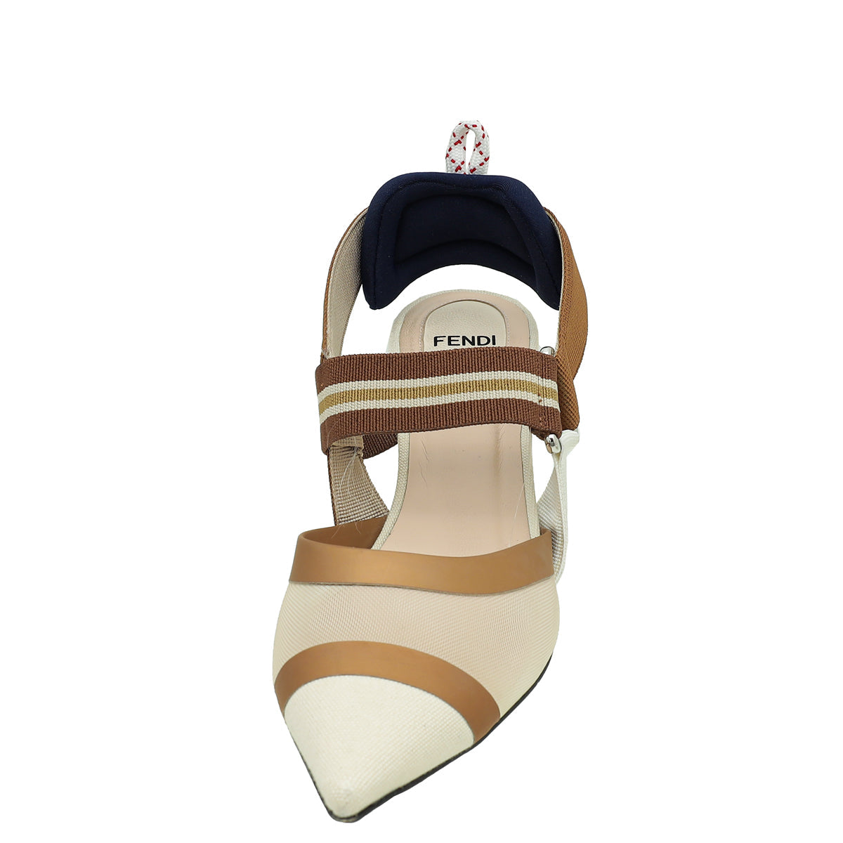 Fendi Bicolor Colibri Mesh Slingback Pump 36