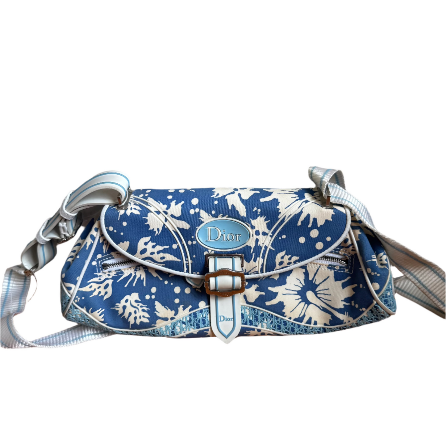 Dior Surf Chick Shoulder Bag Blue and White Chinese Porcelain Print