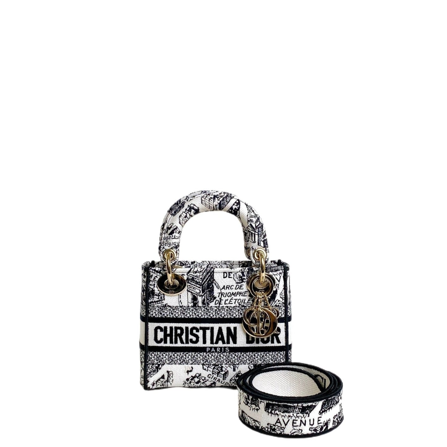 Dior Lou Lady Dior Mini Canvas Handbag