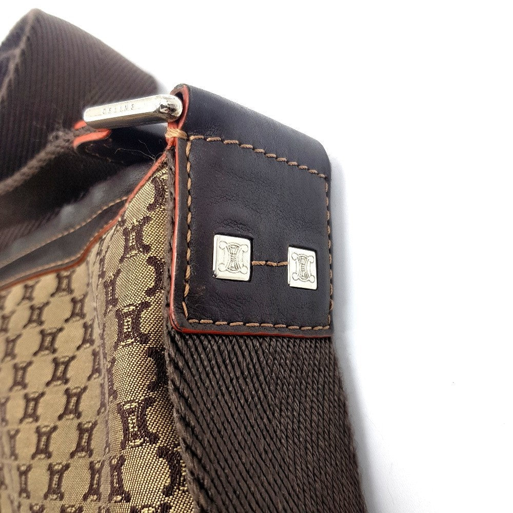 CELINE Shoulder Bag Canvas / leather Brown type Macadam all over pattern Shoulder Bag unisex Secondhand
