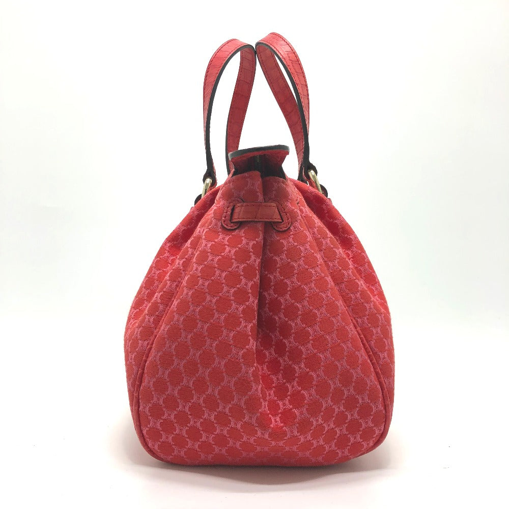 CELINE Handbag Canvas / leather Red type Macadam Women Secondhand