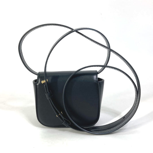 CELINE Shoulder Bag leather black Pochette mini triomphe Women