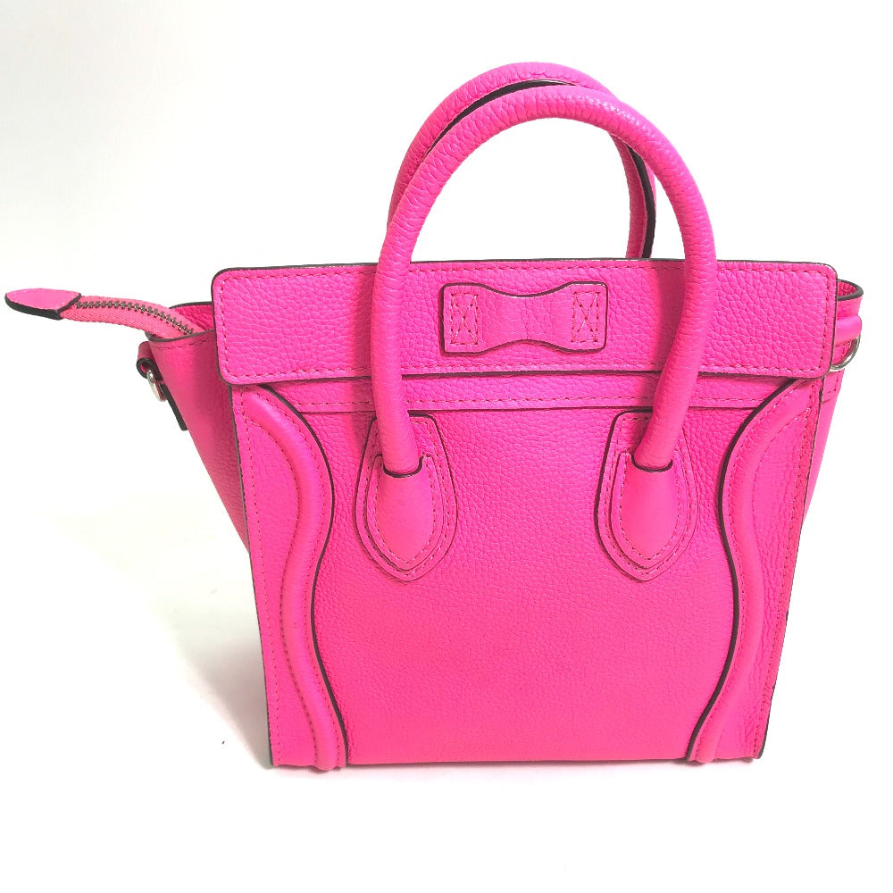 CELINE Handbag leather pink Tote Bag Crossbody luggage nano shopper Women
