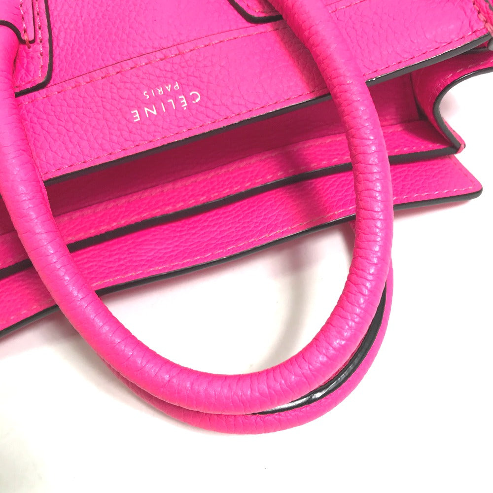 CELINE Handbag leather pink Tote Bag Crossbody luggage nano shopper Women