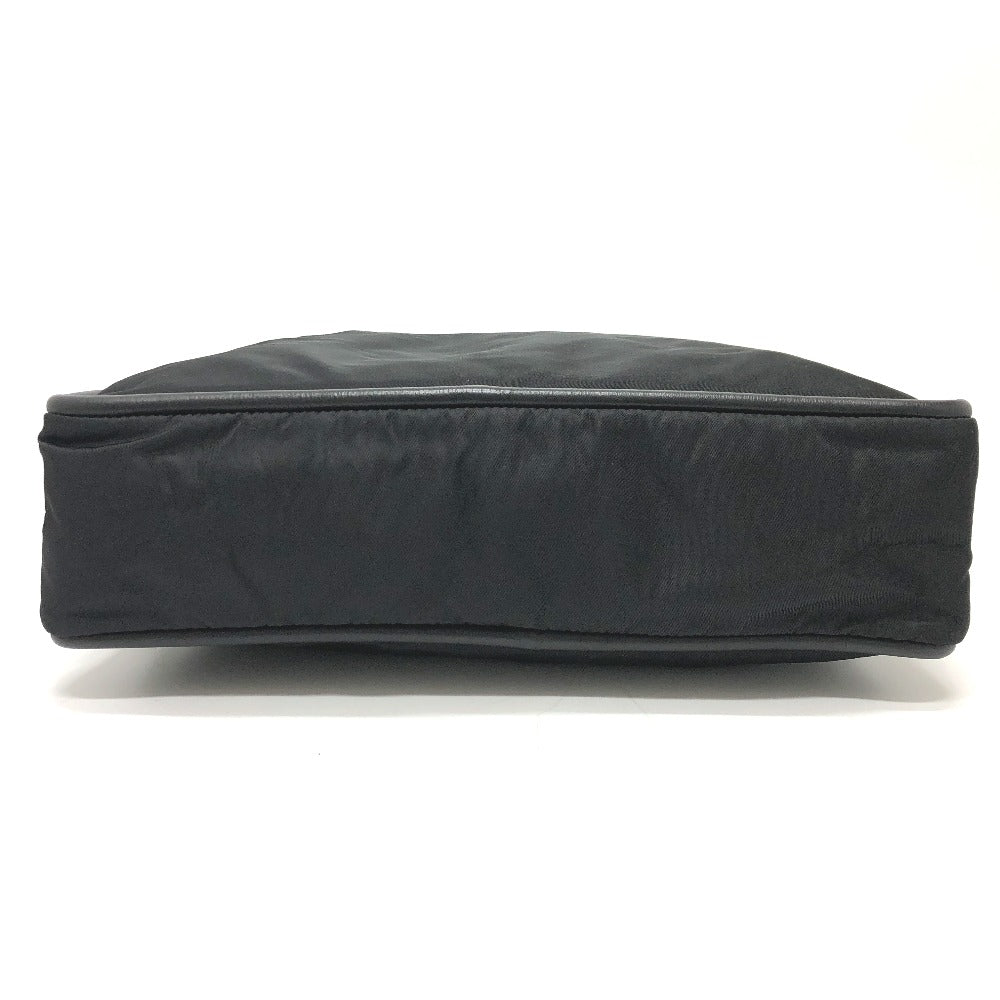 CELINE Shoulder Bag Nylon / leather black Circle logo Women