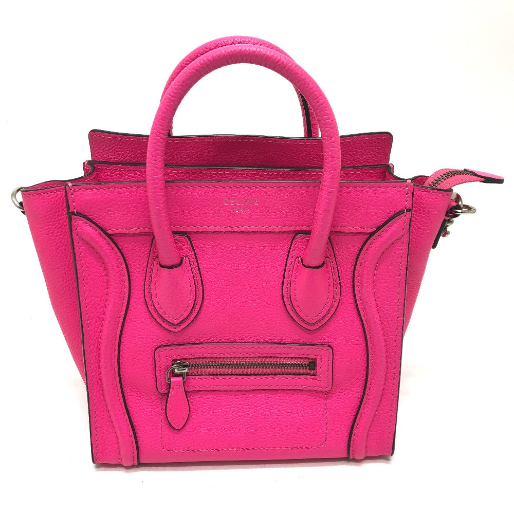 CELINE Handbag leather pink Luggage mini shopper Women