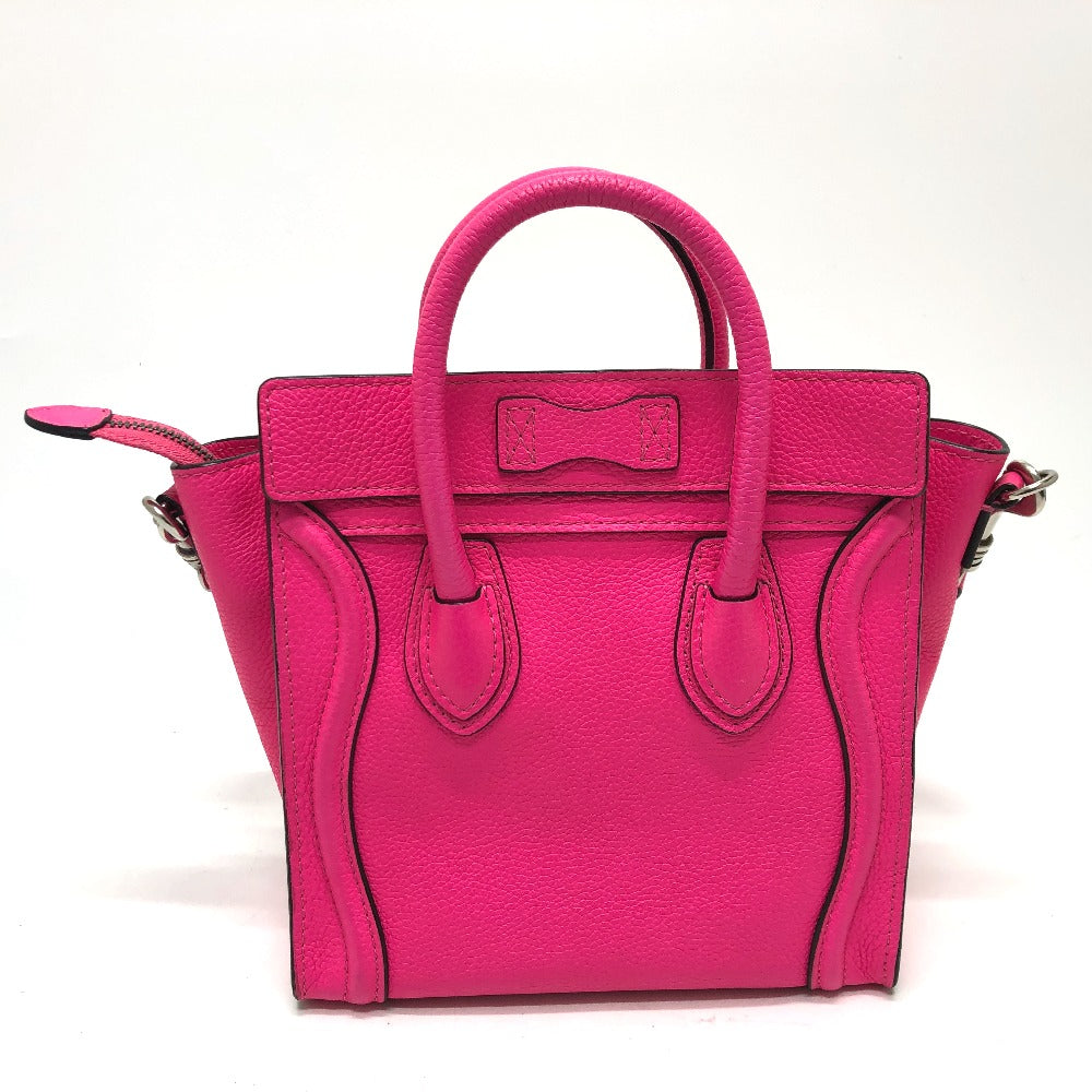 CELINE Handbag leather pink Luggage mini shopper Women