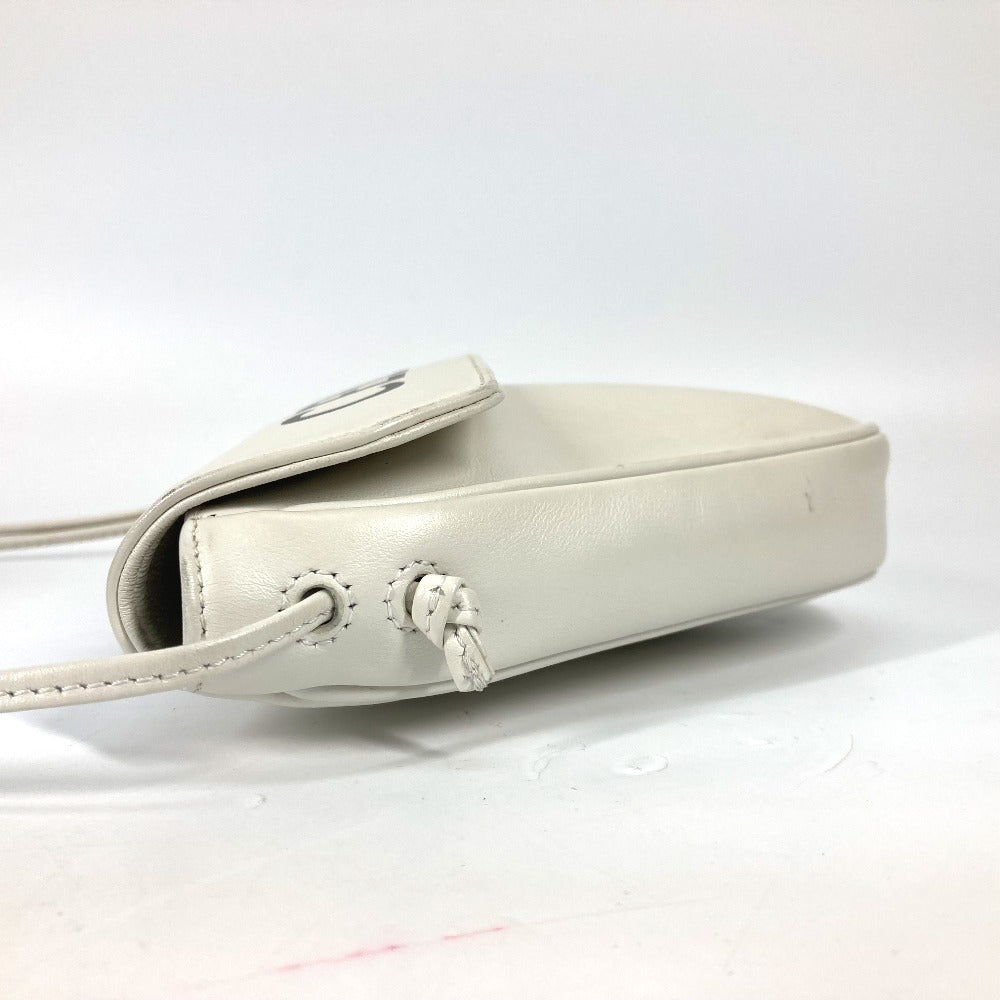 CELINE Shoulder Bag leather white Triangle logo triangle Women Secondhand