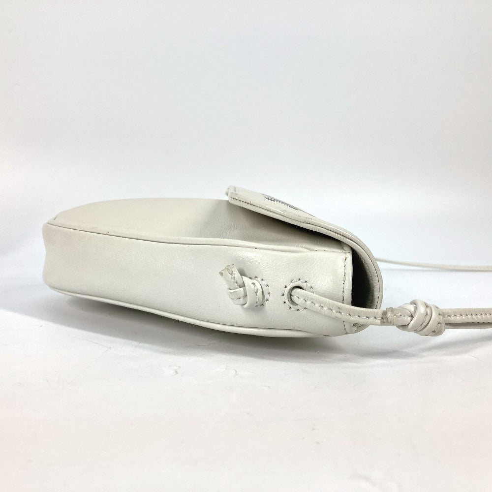 CELINE Shoulder Bag leather white Triangle logo triangle Women Secondhand