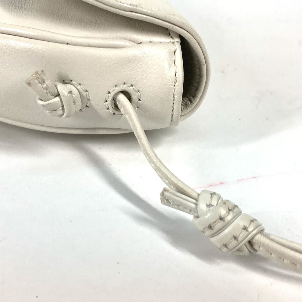 CELINE Shoulder Bag leather white Triangle logo triangle Women Secondhand