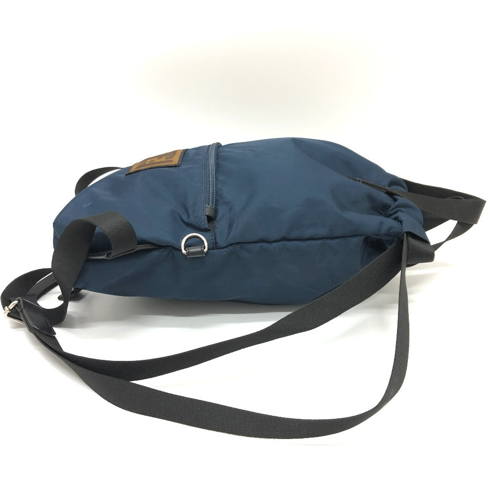 FENDI Backpack 8BZ045 Nylon Navy Zucca logo unisex(Unisex)