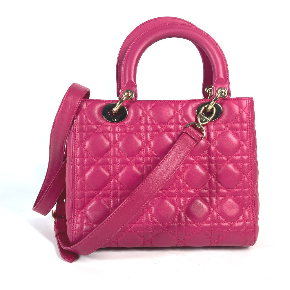 Dior Handbag lambskin pink Crossbody Lady Dior Women