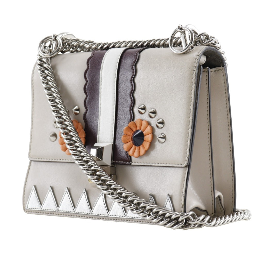 FENDI Shoulder Bag 8M0381-9JU Calfskin beige Studs Mini canai Women