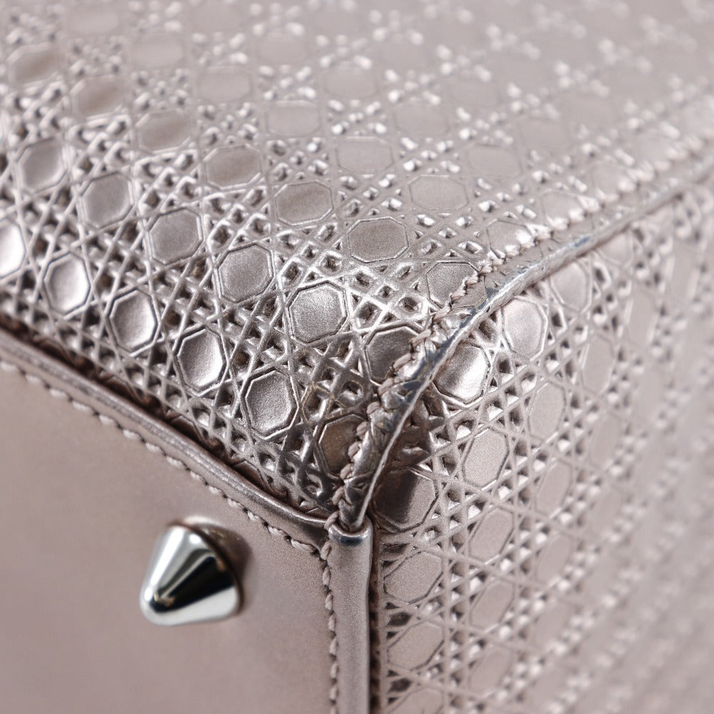 Christian Dior Handbag M0550PSKC leather Pink gold Canage medium Lady Dior Women